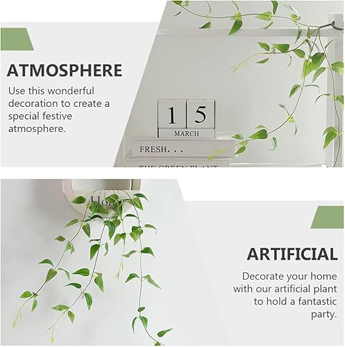 Miniatura 8 de VOSAREA Decoración de otoño, guirnalda artificial resistente a las hojas verdes, plantas falsas colgantes para el hogar, cocina, boda, fiesta,