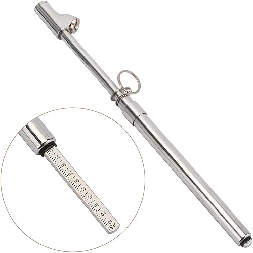 Miniatura 9 de Measureman Calibre de neumáticos de camión de doble cabezal resistente, 2 piezas, cuerpo de latón macizo, tobogán de aluminio, con gancho, rango de