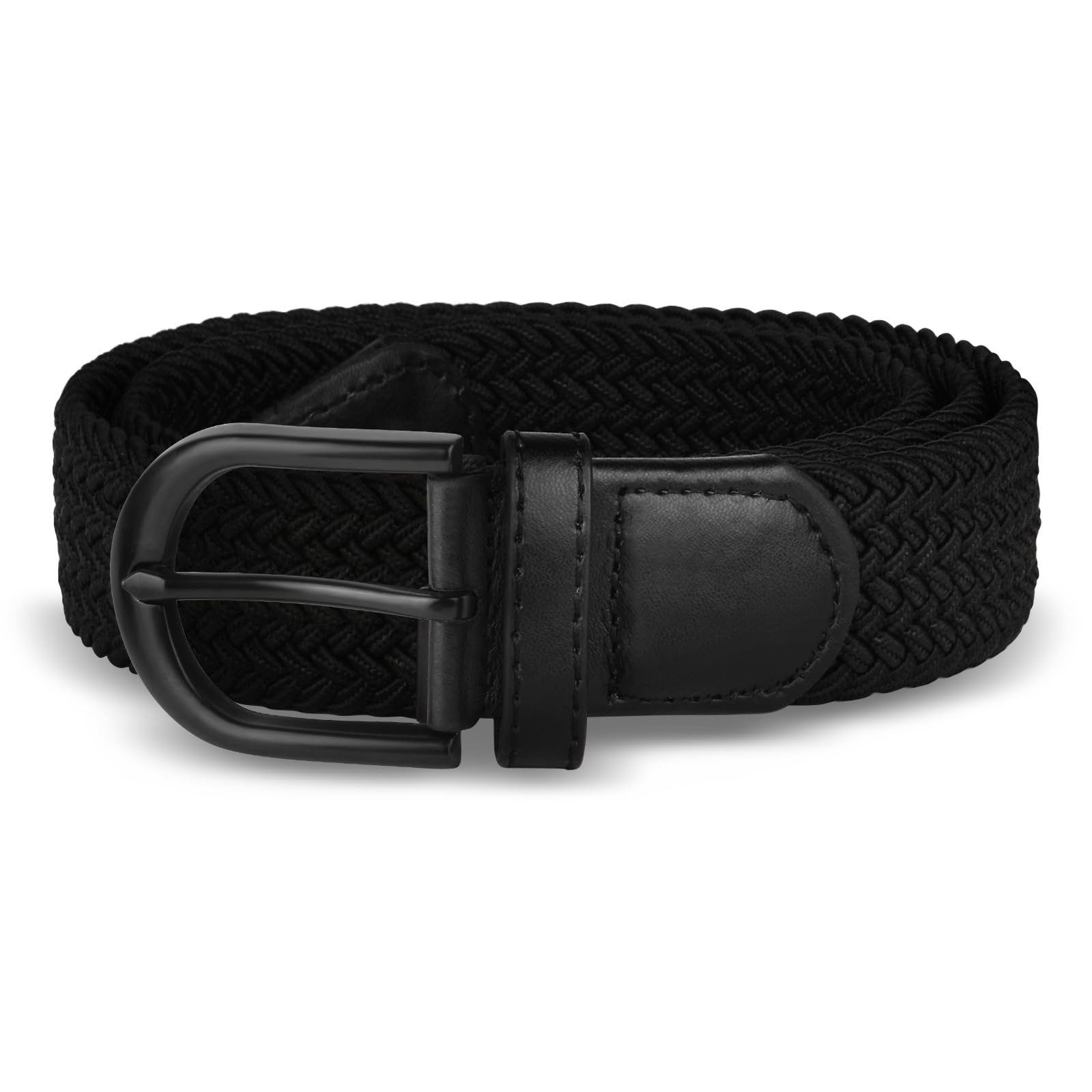 flintronic Elastyczny pleciony pasek, elastyczny elastyczny tkany pasek z zakrytą skórzaną klamrą, regulowany modny pasek, unisex męski damski pasek na co dzień do dżinsów, spodnie