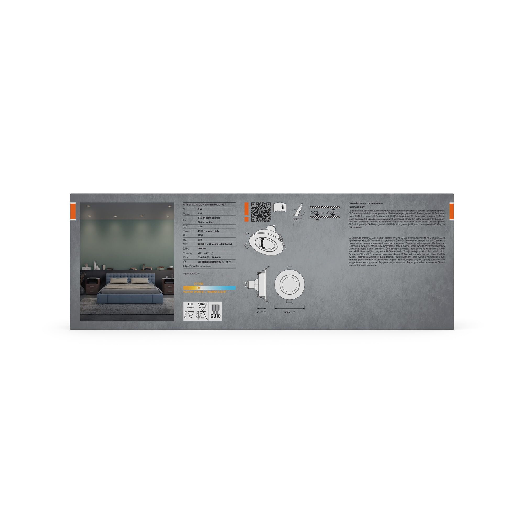 OSRAM Faretto da incasso LED Spot Set DIM 6W nichel satinato