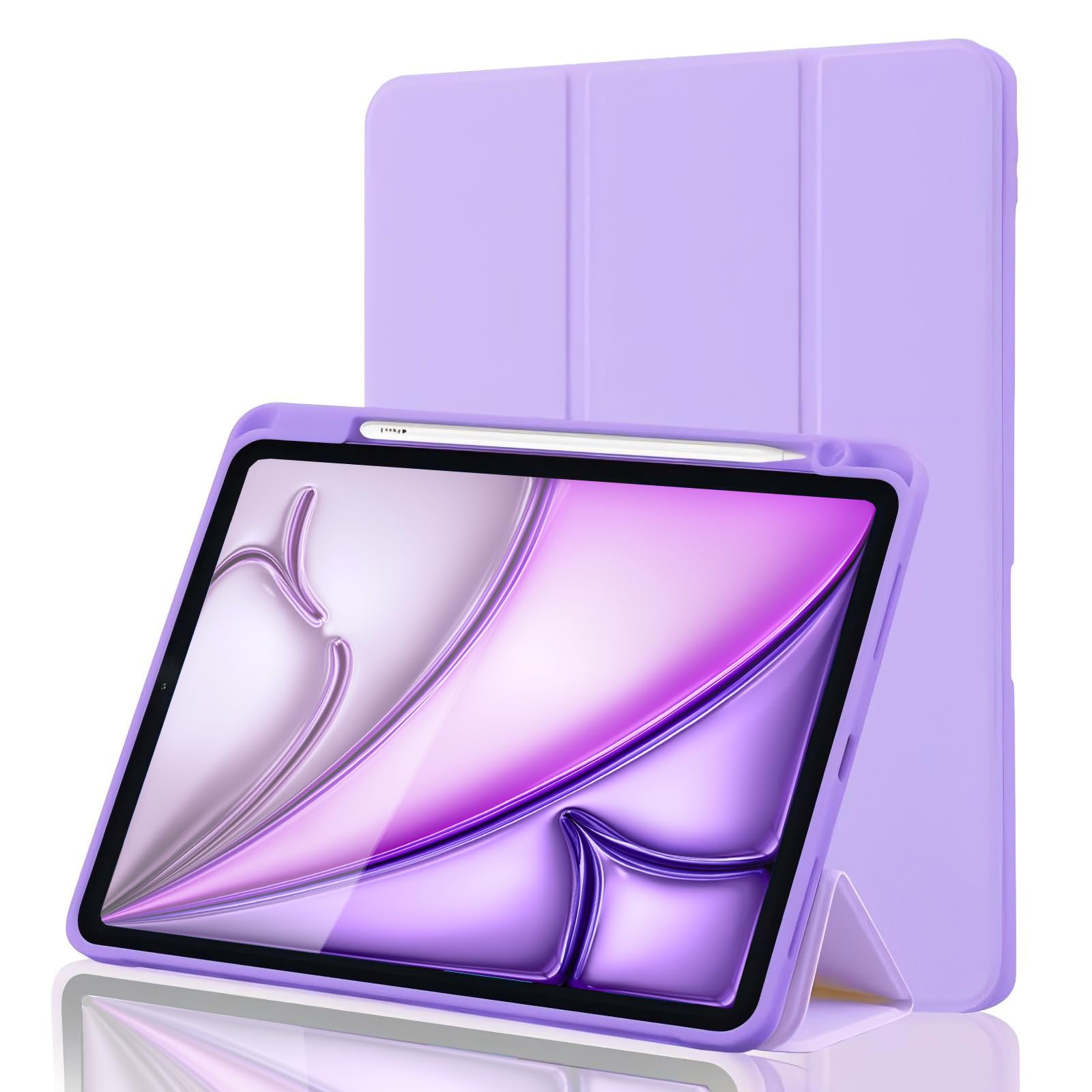Hülle für iPad Air 7 11 Zoll 2025 M3/Air 6 2024 M2/Air 5/4 2022 2020 10,9 Zoll mit Stifthalter, Magnet-Trifold Hülle mit iPencil 2. Gen Aufladen, Auto Schlafen/Wachen, Leichter TPU Schutz,