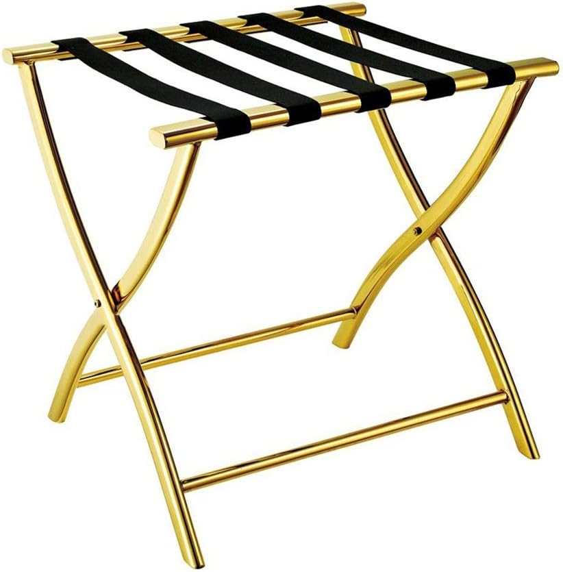 Luggage Rack, Folding Luggage Rack Stainless Steel Luggage Rack Hotel Room Suitcase Support Stand Travel Break Folding Stool Landing Shelf,One Color