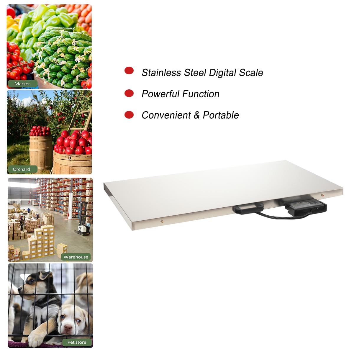 Digitalwaage Tierwaage Veterinärwaage Hochprzise Viehwaage Haustierwaage Tierwaage Hundewaage Katzenwaage Paketwaage 300kg/660lbs, Plattformwaage für Haus-und Nutztiere Tiergeschäften Lagern