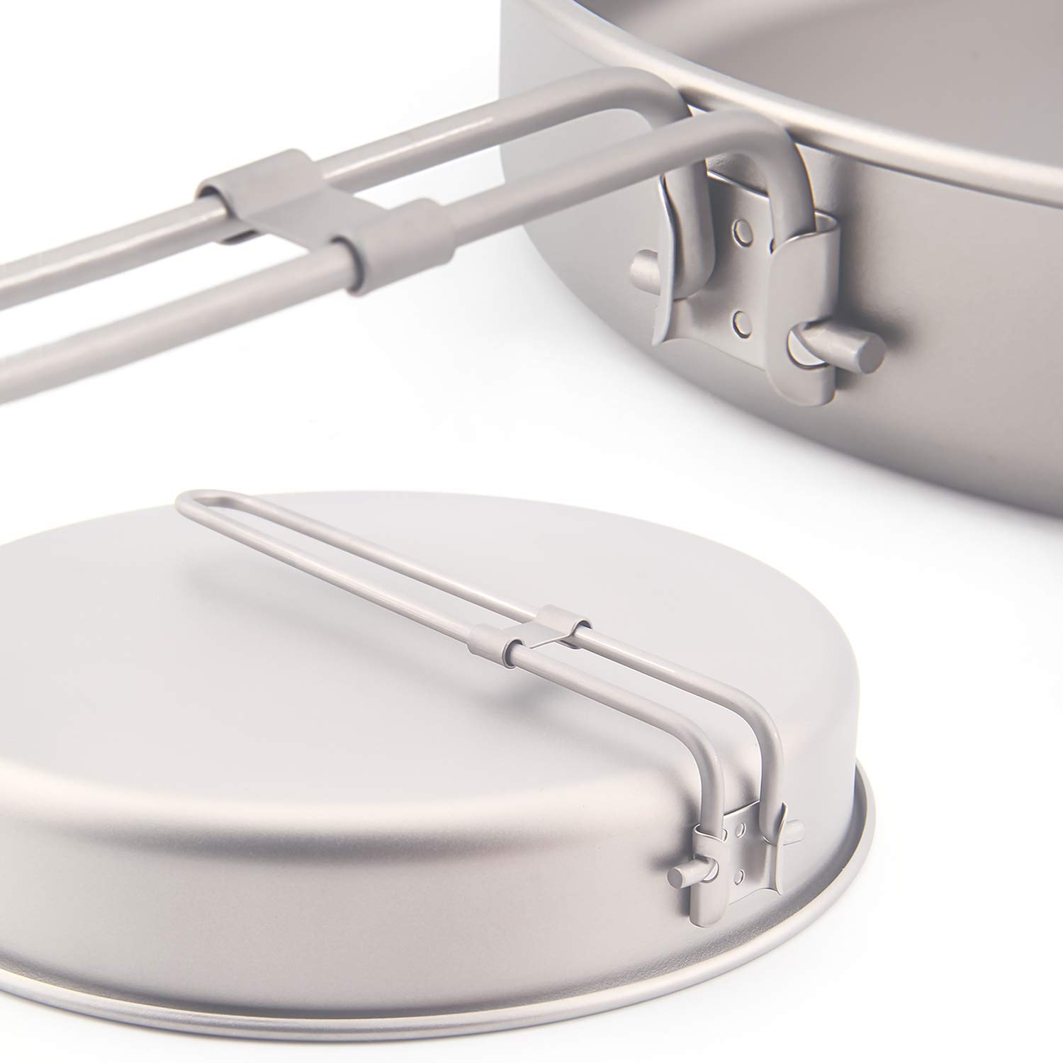 Keith Ti6034 Titanium Frying Pan Outdoor Camping Cooking Picnic Backpacking Cookware with Foldable Handle