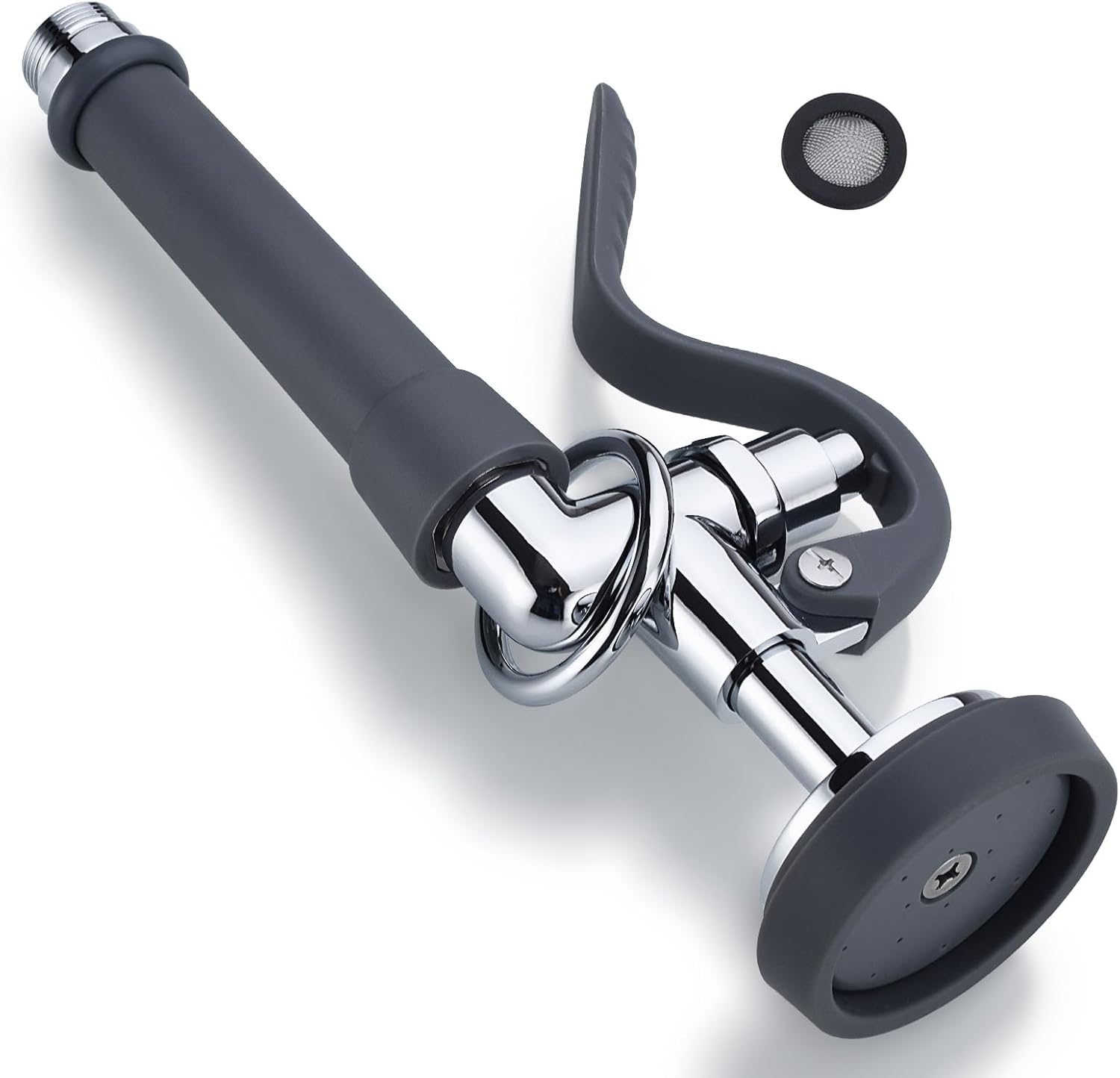 TRUSTMI Pre Rinse Sprayer Valve for Commercial Kitchen Sink Faucet Chrome Finished (Grey)