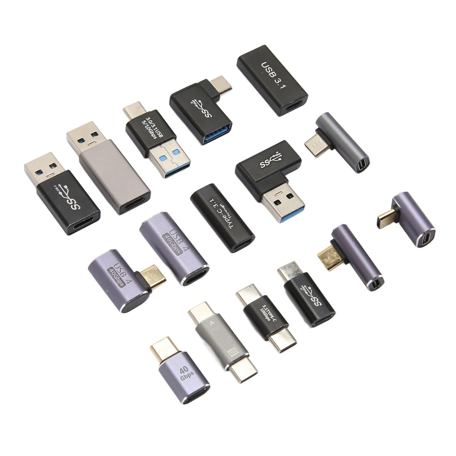 Kit Adattatore USB con 16 Connettori in Lega di Alluminio
