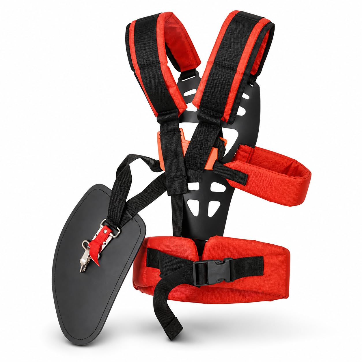 Cabilock Bandoulière professionnelle double pour débroussailleuse, sangle de transport ergonomique avec forme en W pour soulager le dos, sangle réglable compatible avec les débroussailleuses FS