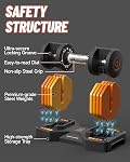 Adjustable Dumbbells Set 22.5LB Pair, 1-Sec Fast Adjustable 5 Free Weights, Premium Comfort Non-slip Metal Handle, Compact Size for Full Body Home Workout (Orange)