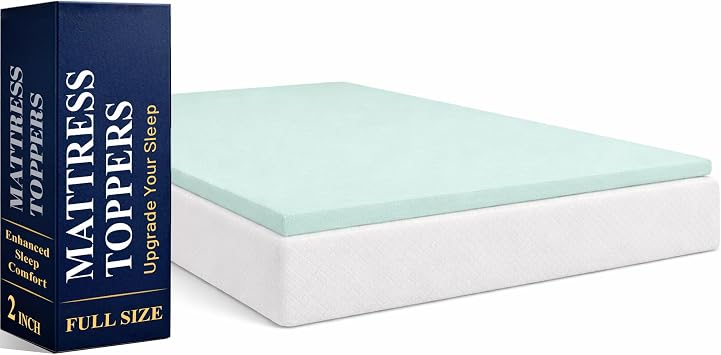 Greaton, 2-Inch High Density Medium Firm Foam Mattress Topper, CertiPUR-US Certified for Superior Comfort and Support, Full, Green