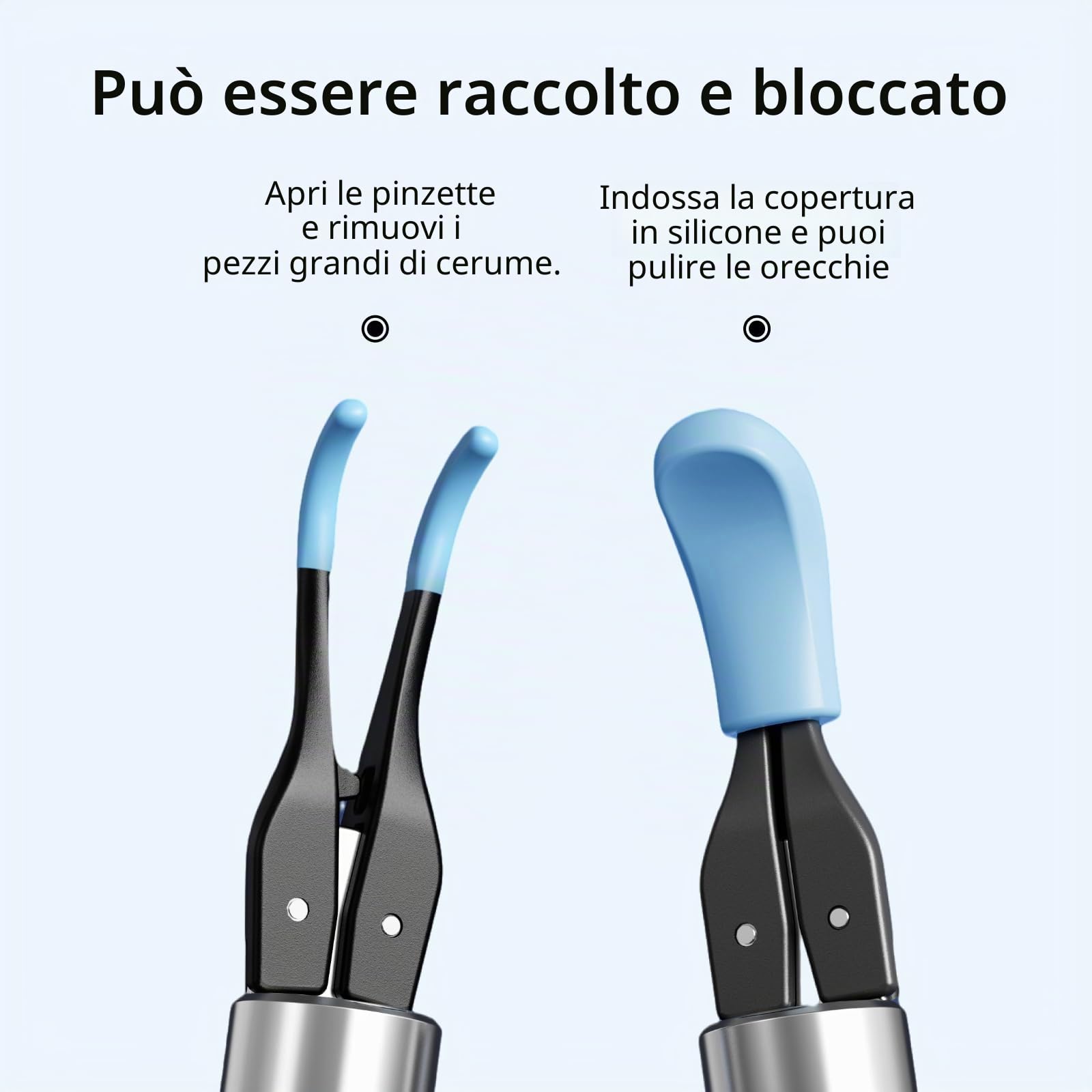 Qimic Otoscopio, Pulisci Orecchie con Telecamera 1080P, Endoscopio per Orecchio con WIFI, Pulizia Orecchie con Pinzette, Pulitore Orecchie Otoscopio per iPhone, iPad e Android