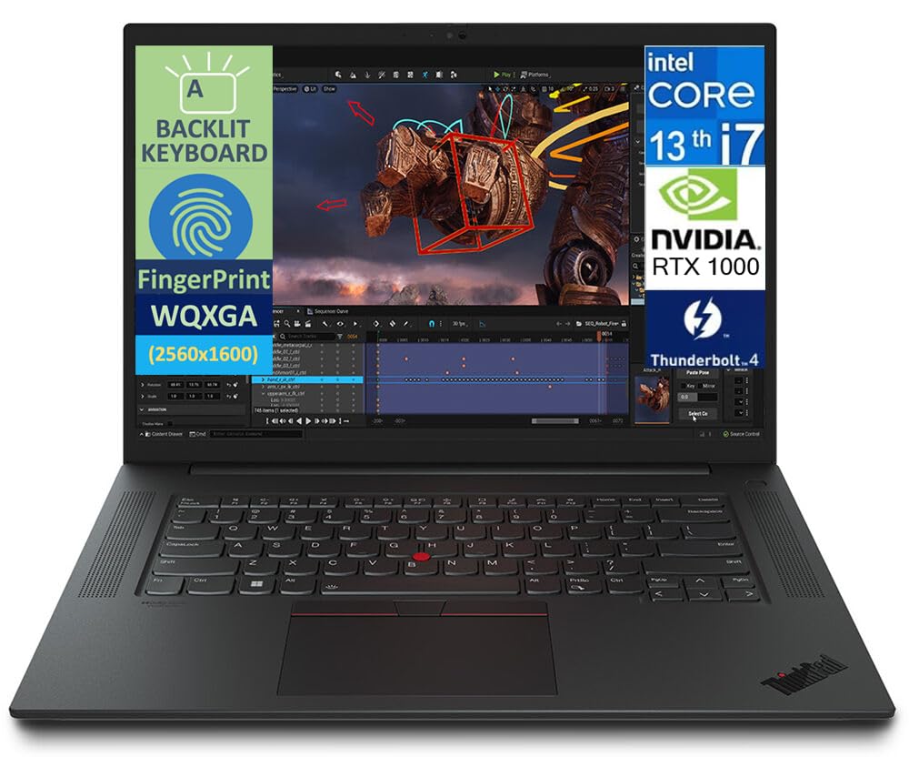 Lenovo ThinkPad P1 Gen 6 Mobile Workstation 16.0" 165Hz IPS WQXGA Display (Intel i7-13800H vPro, RTX A1000 6GB, 64GB DDR5, 1TB PCIe SSD, Backlit KB, Fingerprint, 2 Thunderbolt 4, Win 11 Pro)