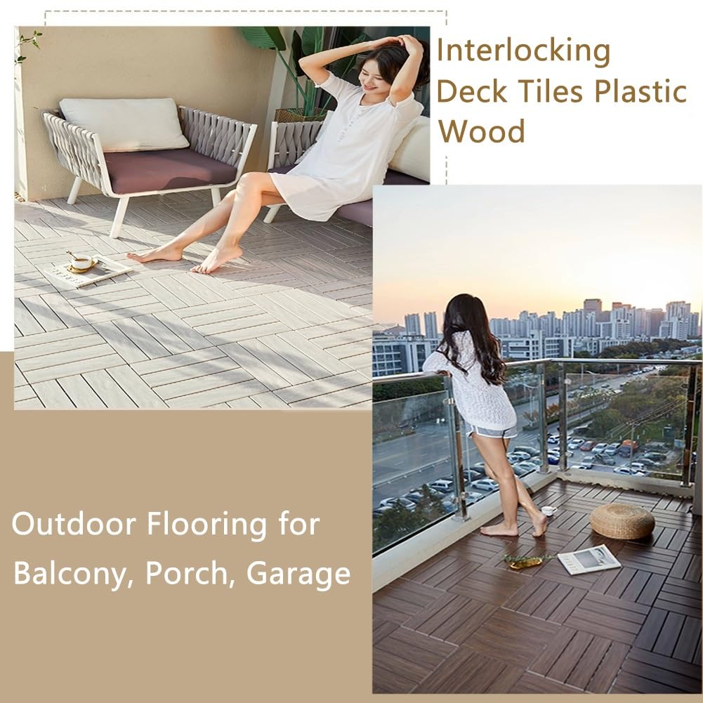 Piastrelle ad incastro per pavimenti esterni, facile installazione e copertura durevole per patio, bordo piscina e balcone