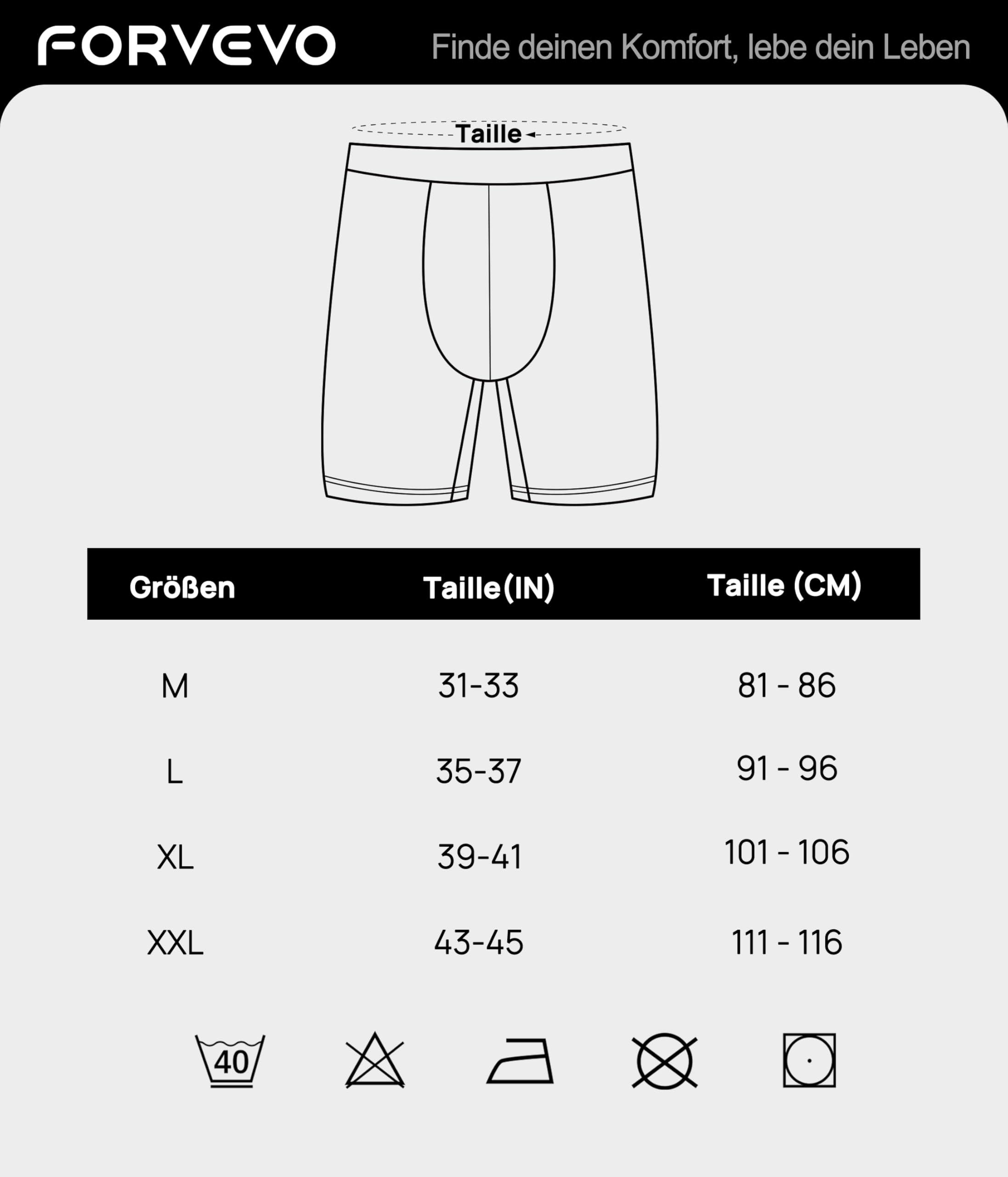 FORVEVO Bokserki męskie z długimi nogawkami, 6 sztuk, oddychające, męskie majtki, miękka elastyczna bielizna (rozmiar M-2XL)