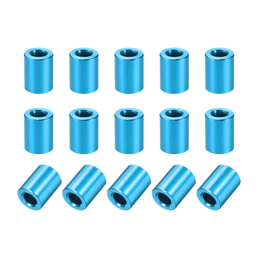 uxcell 15 Pcs Round Aluminum Standoff Column Spacer 3.1x6x6mm(IDxODxH) Aqua Blue for Drone FPV Quadcopter Racing RC Multirotors Parts DIY