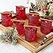 Kate Aspen Red Hobnail Drinking Glasses - Vintage Beaded Glassware Set for Cocktails, Juice, or Water - Christmas Table Decor and Holiday Drinkware - Great Holiday Hostess Gifts
