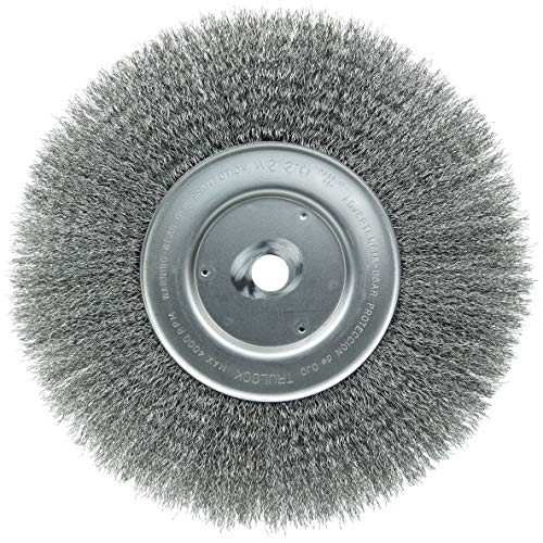 Image of Weiler 01238 10 inch Narrow Face Crimped Wire Wheel, 0.0104 inch Steel Fill, 3 /4 inch Arbor Hole, Made in The USA (Pack of 2)