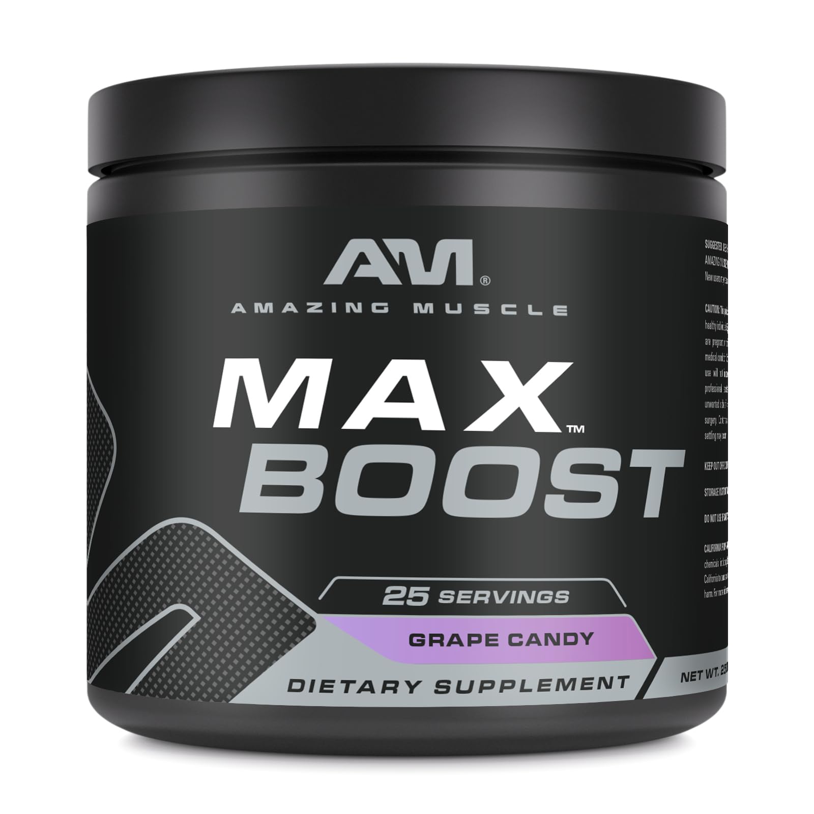 Amazing Muscle Max Boost | 25 Servings | Intense Pre-Workout Supplement for Men & Women | Contains Creatine Monohydrate, Caffeine, Beta-Alanine,
