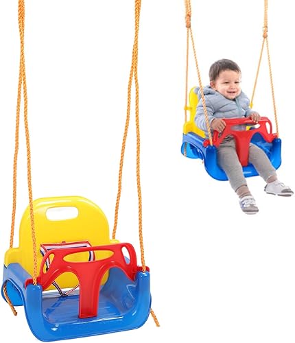Columpio de interior 3 en 1 para niños, columpio antigiro para bebé, asiento de columpio cómodo y desmontable para niños, juego de columpios para