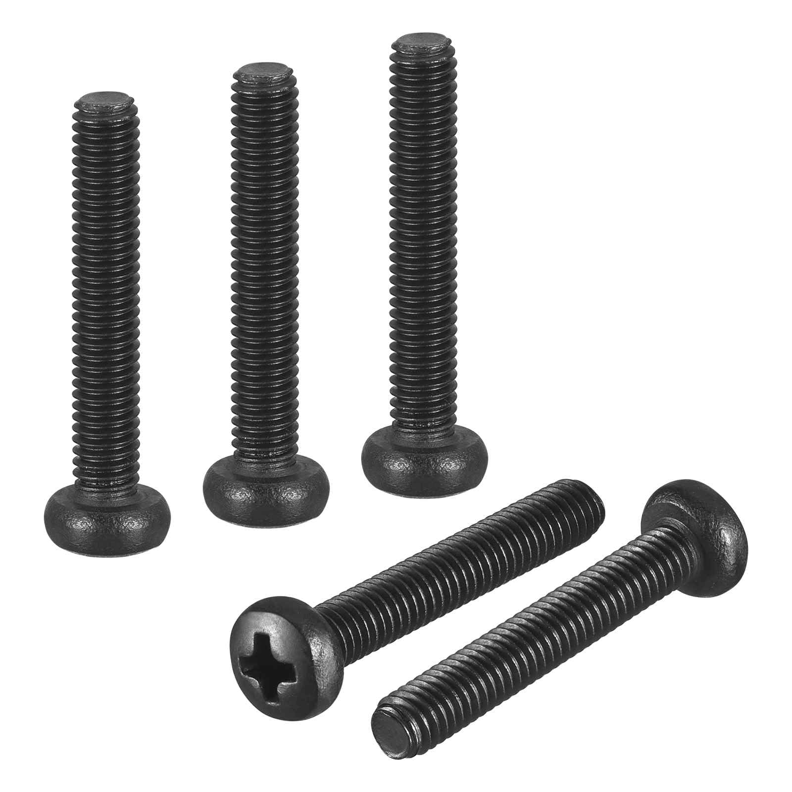 DTGN M3-0.5x18 Pan Head Machine Screws - 50pcs - Good for Machinery - 304 Stainless Steel Phillips Machine Screws Bolts - Black