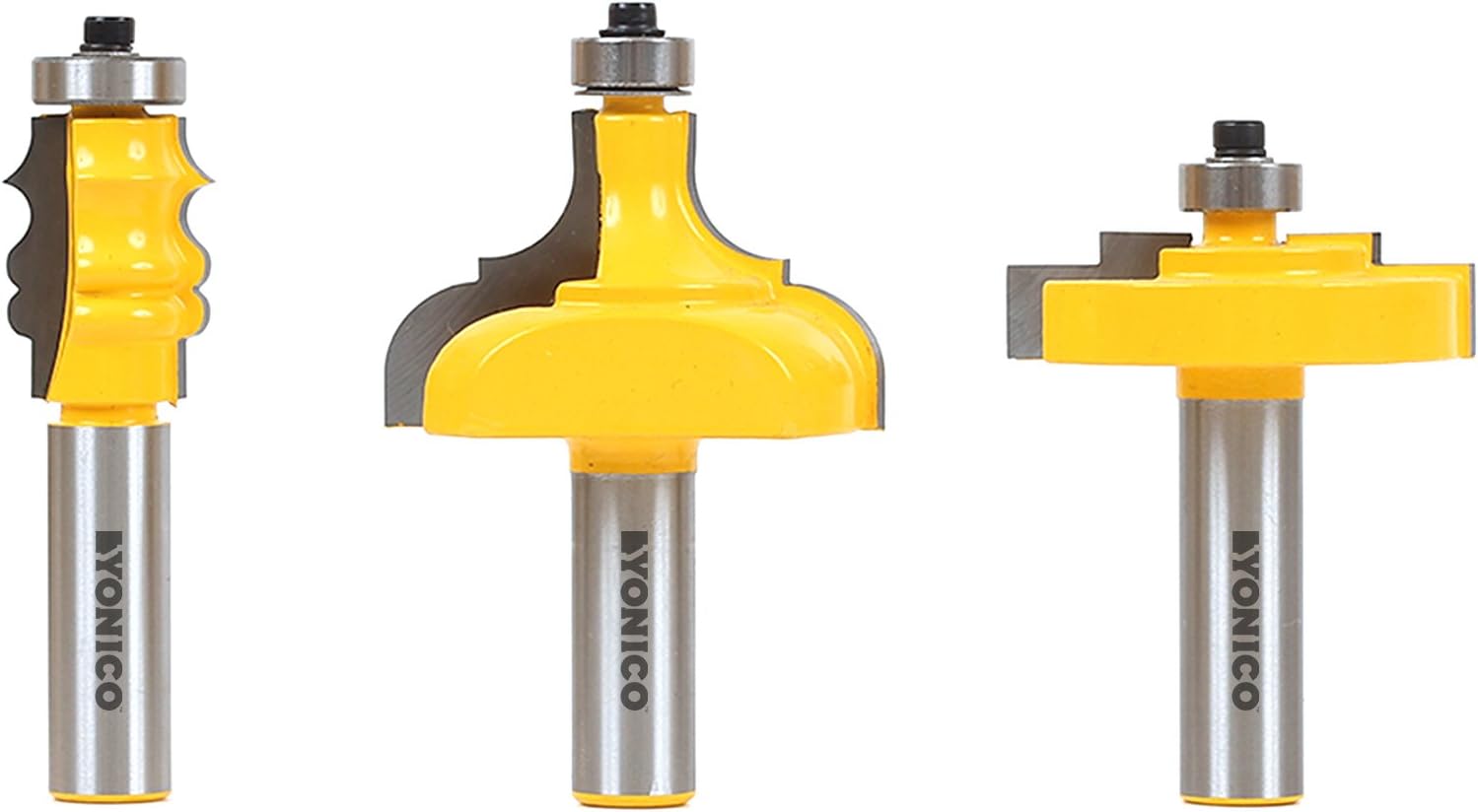 Yonico 18322 Complete Picture Frame Making Router Bit Set with 1/2Inch