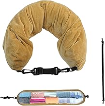 XPAPOV Coussin de Voyage à remplir avec des vêtements - 81 cm - Doux et rembourré - Coussin de Nuque Convertible pour Accessoires de Voyage de 3 Jours - Housse de Coussin de Voyage Uniquement - sans