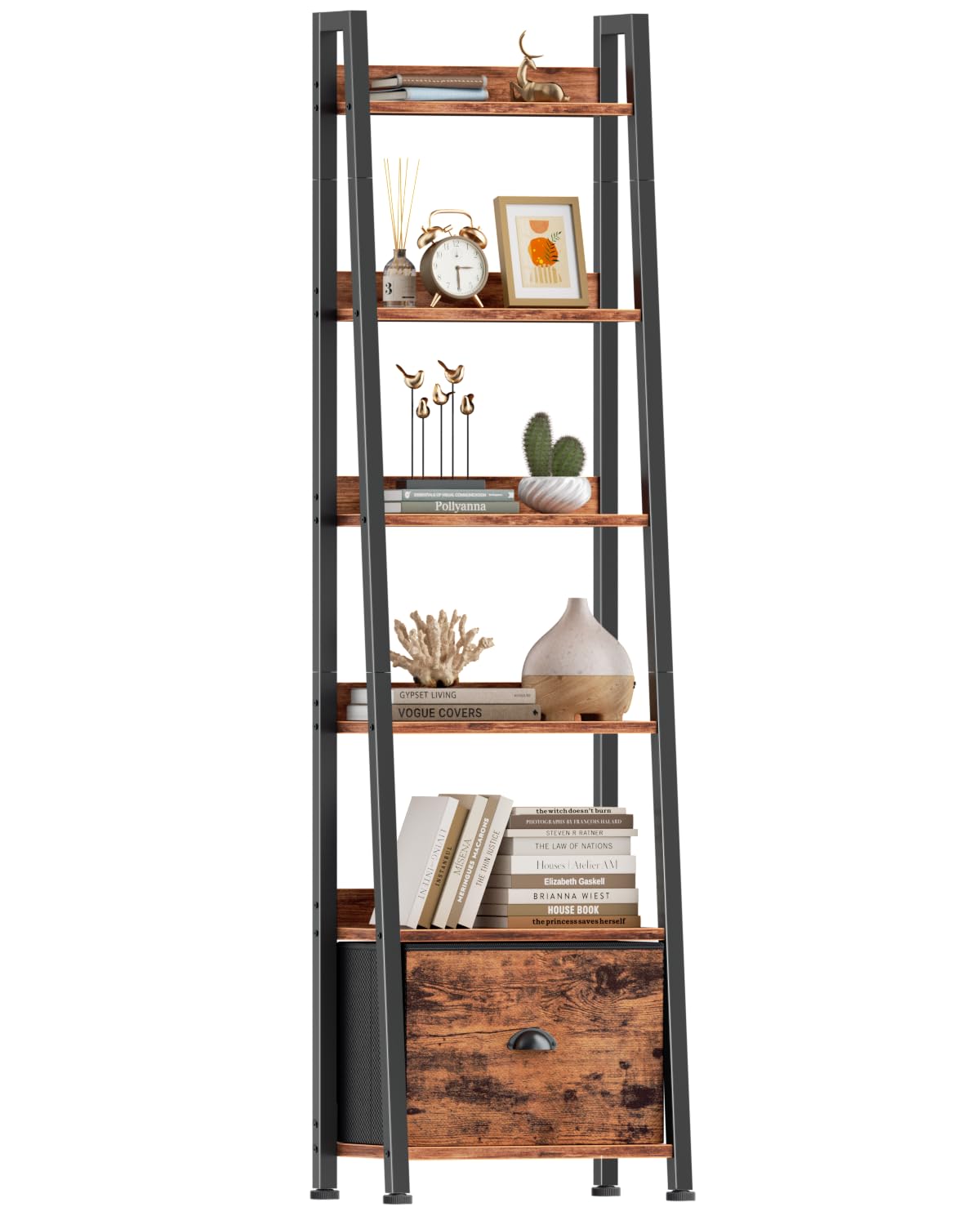 Amazon.com: Furologee 6 Tier Ladder Shelf,Ladder Bookshelf with