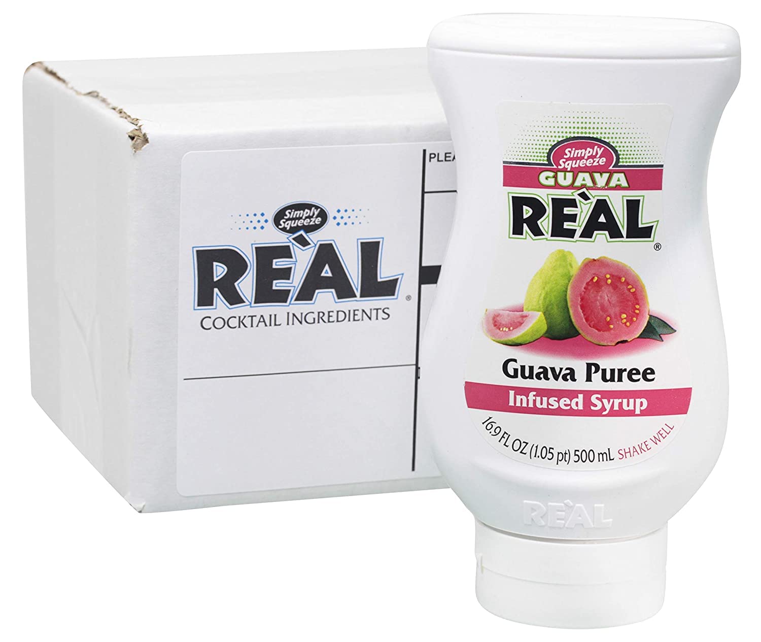 Re’al Syrup | Guava Puree Infused Fruit Syrup | Made with Real Guava | 500ml |Natural Ingredients| Cocktails, Baking, Smoothies, Mixing Drinks, Desserts, Cooking