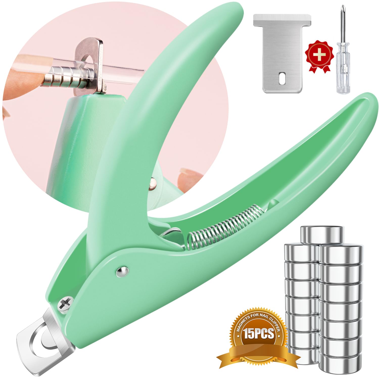 Violet Red Nail Clippers - Magnet Sizers Included -19