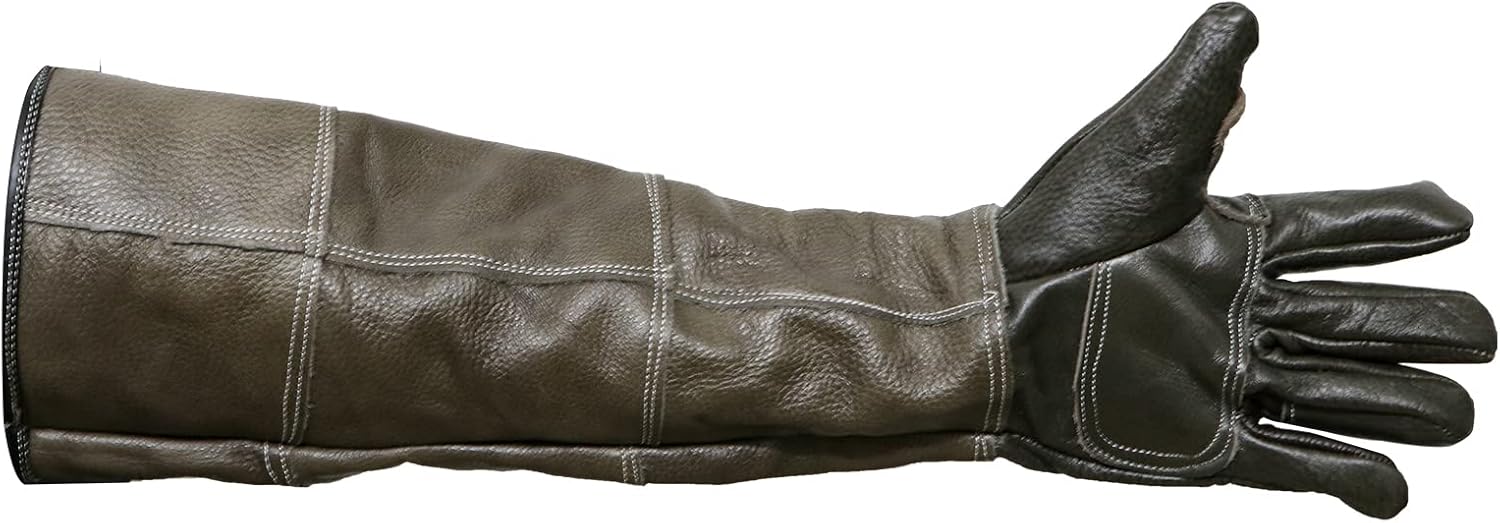 Animal Handling Gloves Bite Proof Reinforced Leather for Dog Training Cat Scratch Falcon Reptile Grabbing Snake