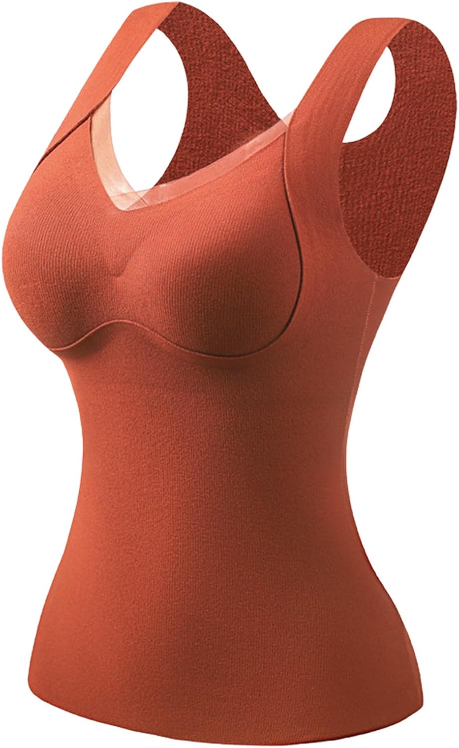 Womens Tummy Control V Neck Shapewear with Built in Bras Yoga Tank Tops Breathable Stretchy Slim Fit Undershirt