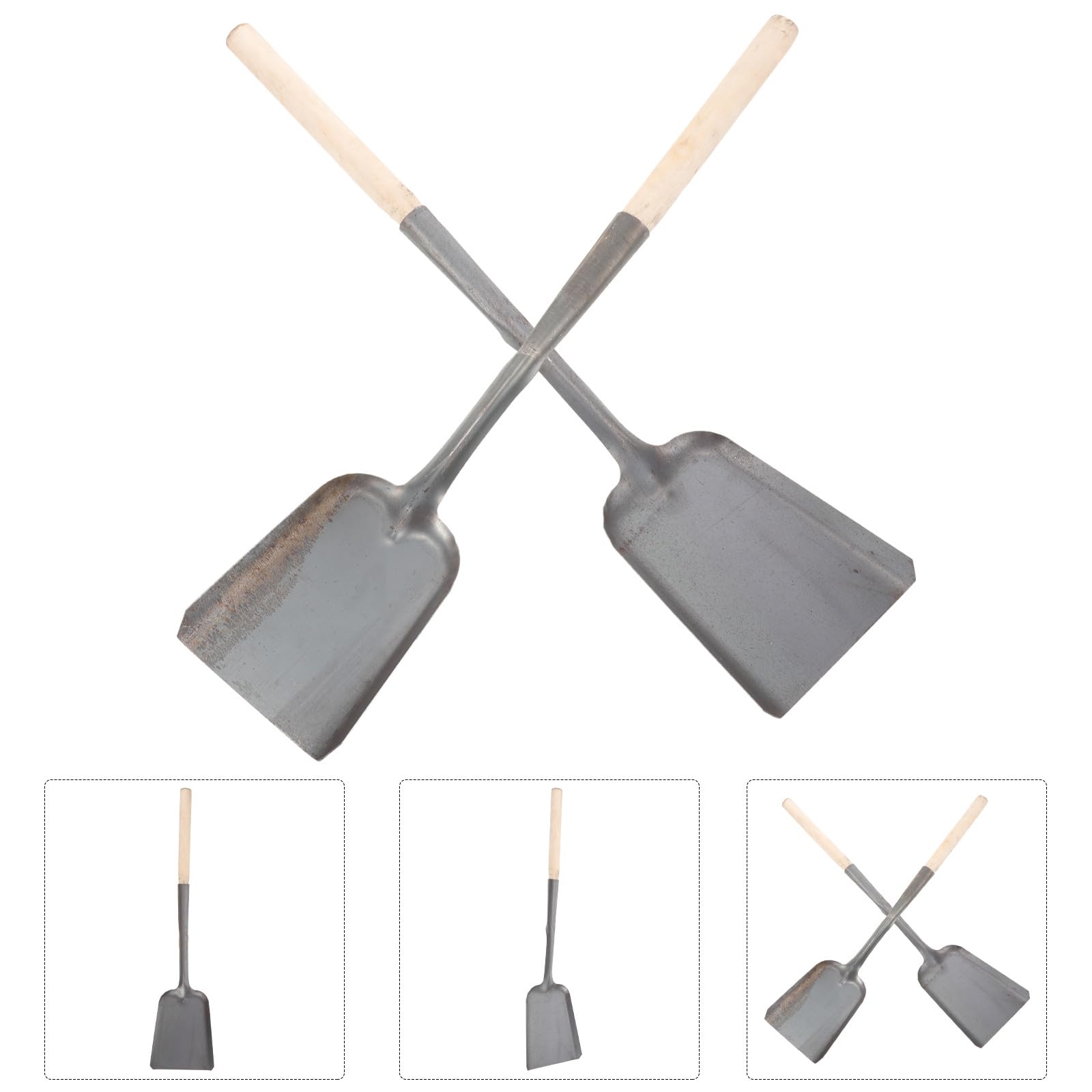 Paletta in Ferro Manico per Cenere e Carbone, Pala da Giardino Robusta e Pratica la Pulizia di Camini e Caminetti, Set da 2 Pezzi Multifunzione per Uso Domestico