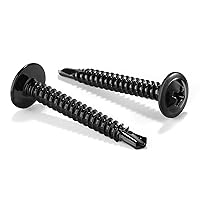 Vista 19 de Tornillos de chapa #10 x 1, 100 unidades, cabeza de armadura de acero inoxidable 410, tornillos autorroscantes rápidos Óxido negro por SG TZH