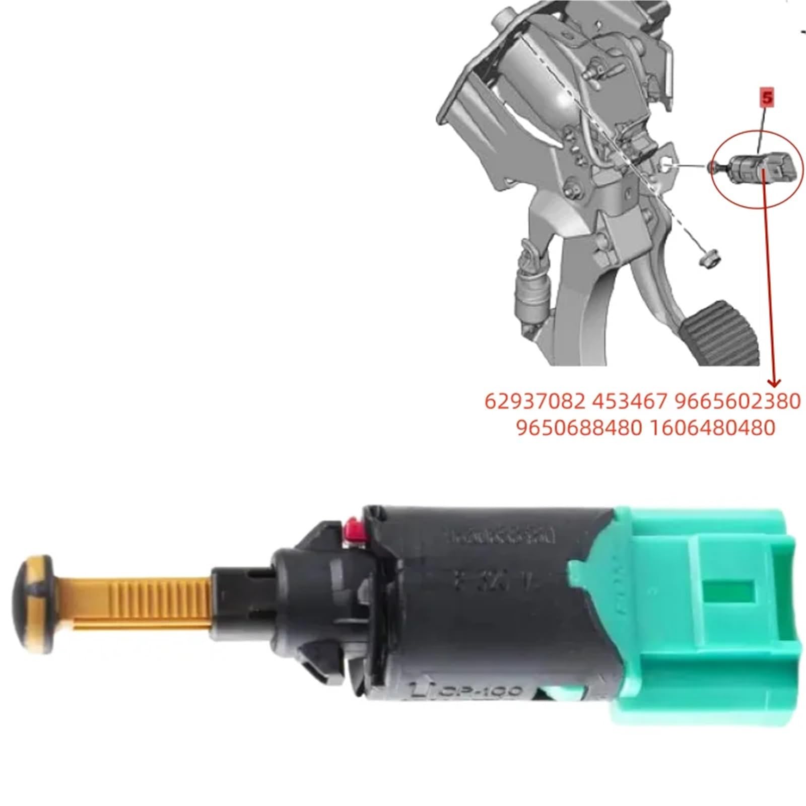 Czujnik hamulca postojowego 62937082 453467 Pasuje do czujnika włącznika świateł stopu Pasuje do Peugeot 2008 307 307 308 9665602380 9650688480 1606480480