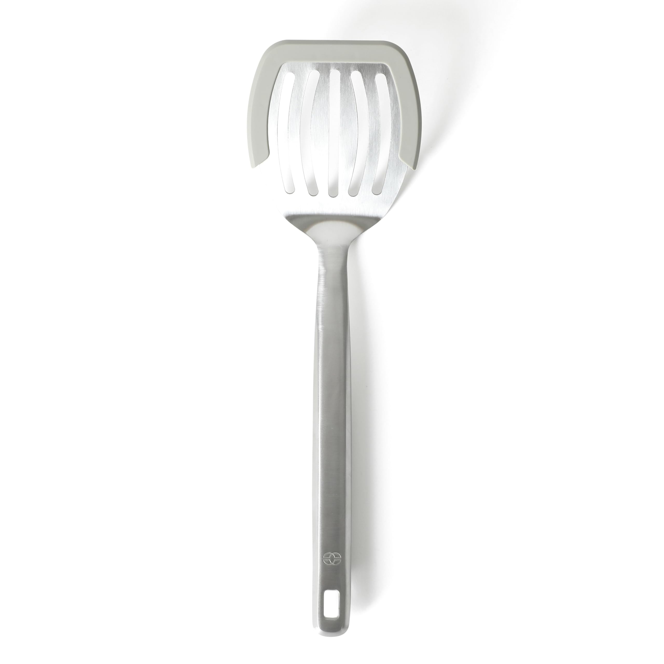 Calphalon Prime Slotted Turner, Stainless Steel Wide Slotted Spatula with Silicone Rim for Nonstick Cookware, Heat Resistant Durable Kitchen Tool for Cooking, Flipping, Draining and Serving