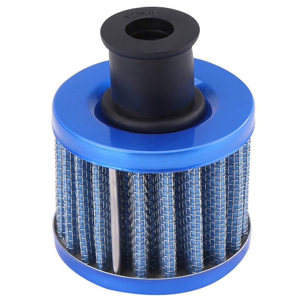 Qiilu Réservoir de Capture d'Huile 0.5L - Kit de Récupérateur en Aluminium Breather pour Voiture - Oil Catch Tank (Argent SI-A0409)