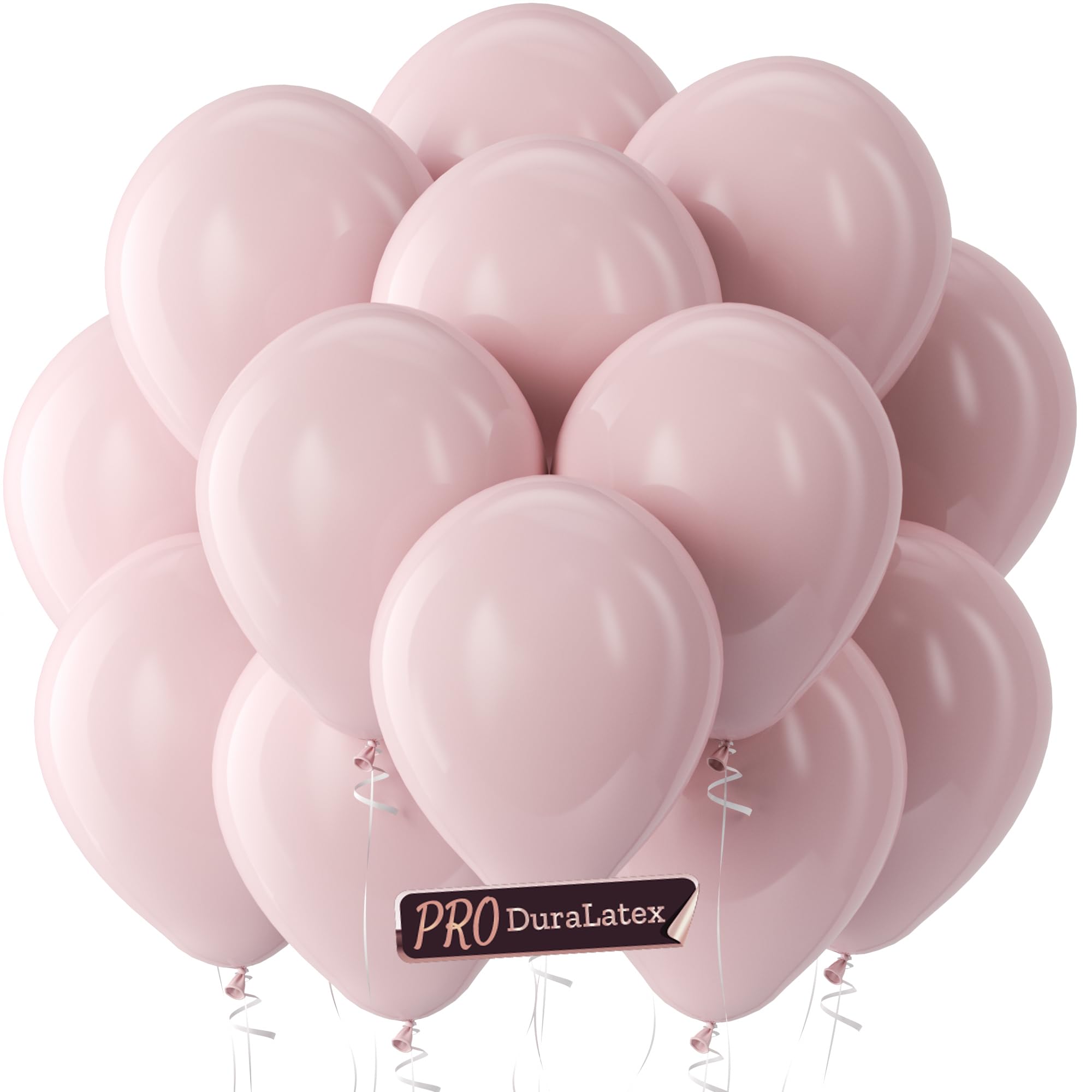 Bezente Pro Duralatex Dusty Pink Balloons - 100 Pack 12 inch Extra-Thick Boho Blush Lilac Retro Pink Balloons for Graduation Anniversary Bachelorette Gender Reveal Princess Party Decorations