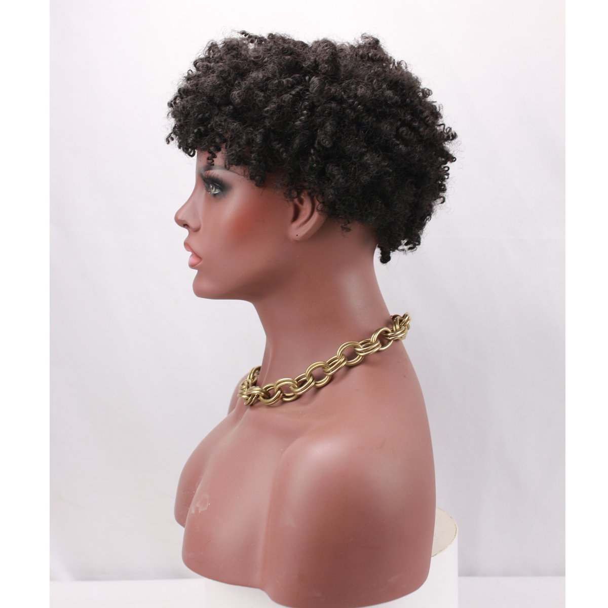 Dreambeauty Short Kinky Curly Human Hair Wig Afro Kinky Curl Wigs for Black Women Natural Looking Real Human Hair Wigs (Black)