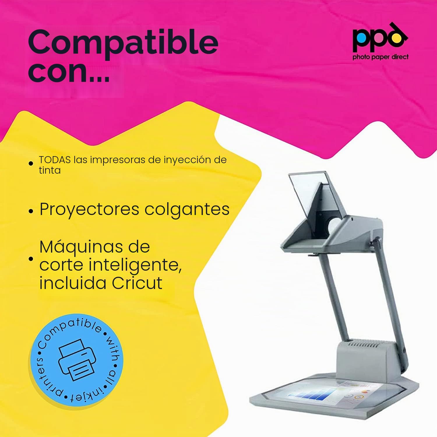 PPD Inkjet - A4 x 50 Hojas de Transparencias “OHP” Premium para Retroproyector - Láminas de Acetato Transparente - Para Impresión de Inyección de Tinta - PPD-34-50