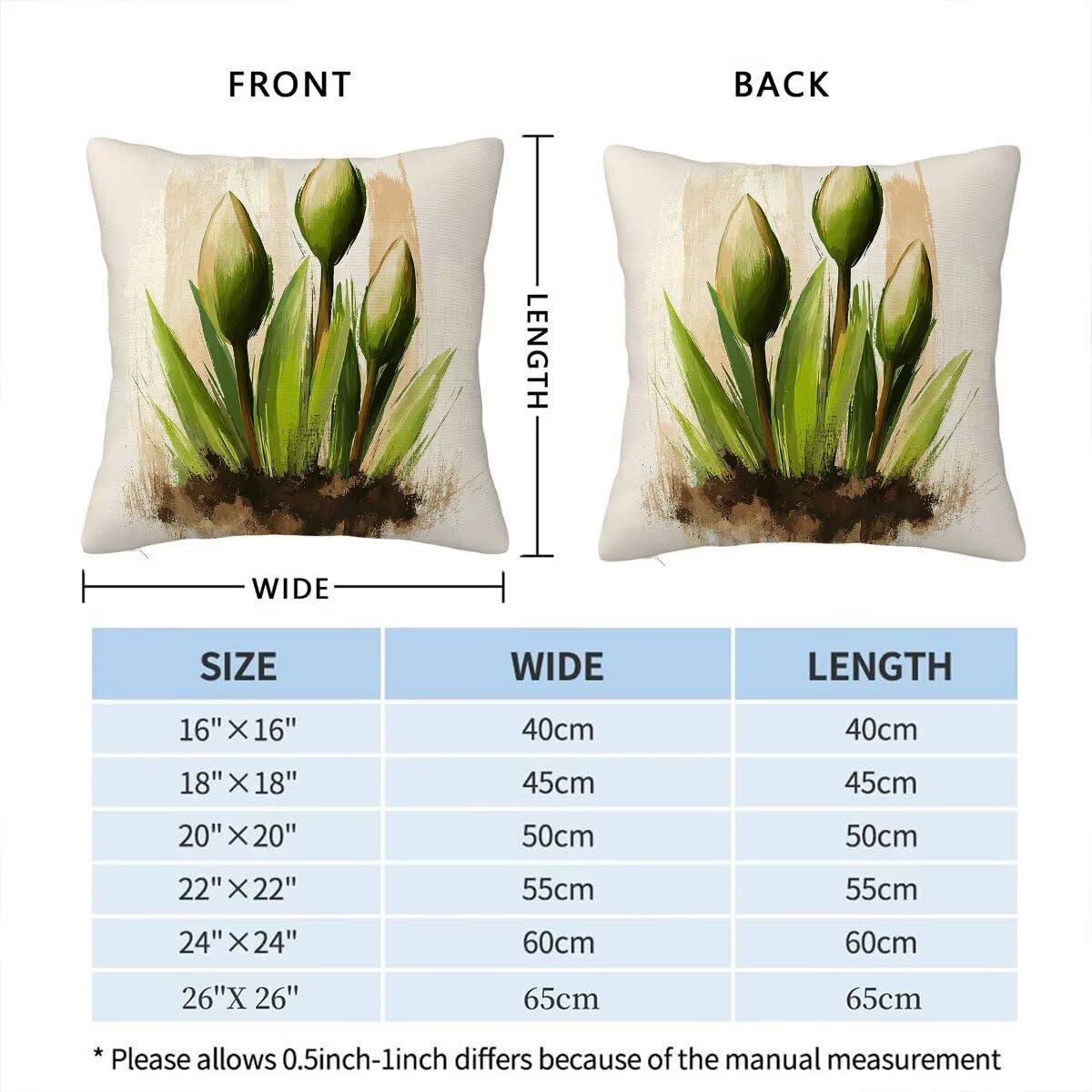 Federe Cuscini Divano 60x60 cm, Crema Cuscini per Divano, Velluto Federe Cuscino Letto Impermeabili Set da 4, Copricuscini Pianta Motivo con Cerniera Invisibile Design per Sofá, Regalo Donna G-17