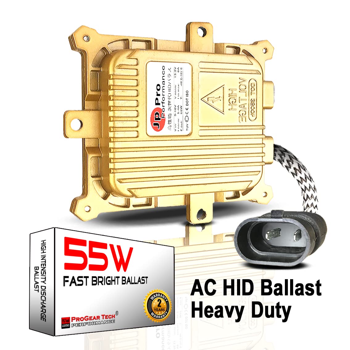 PG Tech LIGHTING PROGEAR TECH PERFORMANCE55W Heavy Duty AC Digital CANBUS HID Xenon Replacement Ballast for 12V Vehicles Aftermarket HID System NO OBC Error (Pack of 1)