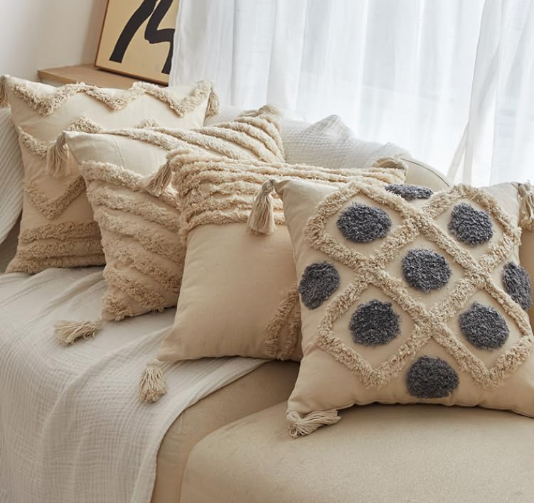 Herfair Kissenbezüge, Kissenbezug 45 x 45 Herbst Kissenhülle Abstrakt Muster Sofakissen Dekokissen 2er Set Outdoor Kissen Bezüge für Wohnzimmer Schlafzimmer Sofa Stuhl Wohnkultur (Halbrund,45 x 45cm)