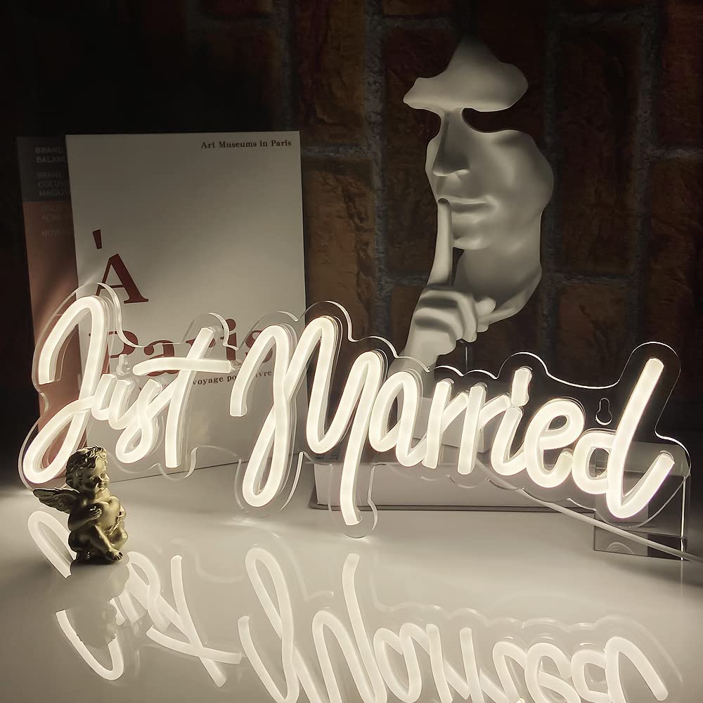 Insegna Al Neon Mr & Mrs Per Matrimonio Con Luce LED (63x17 Cm) - Decorazione Da Parete USB