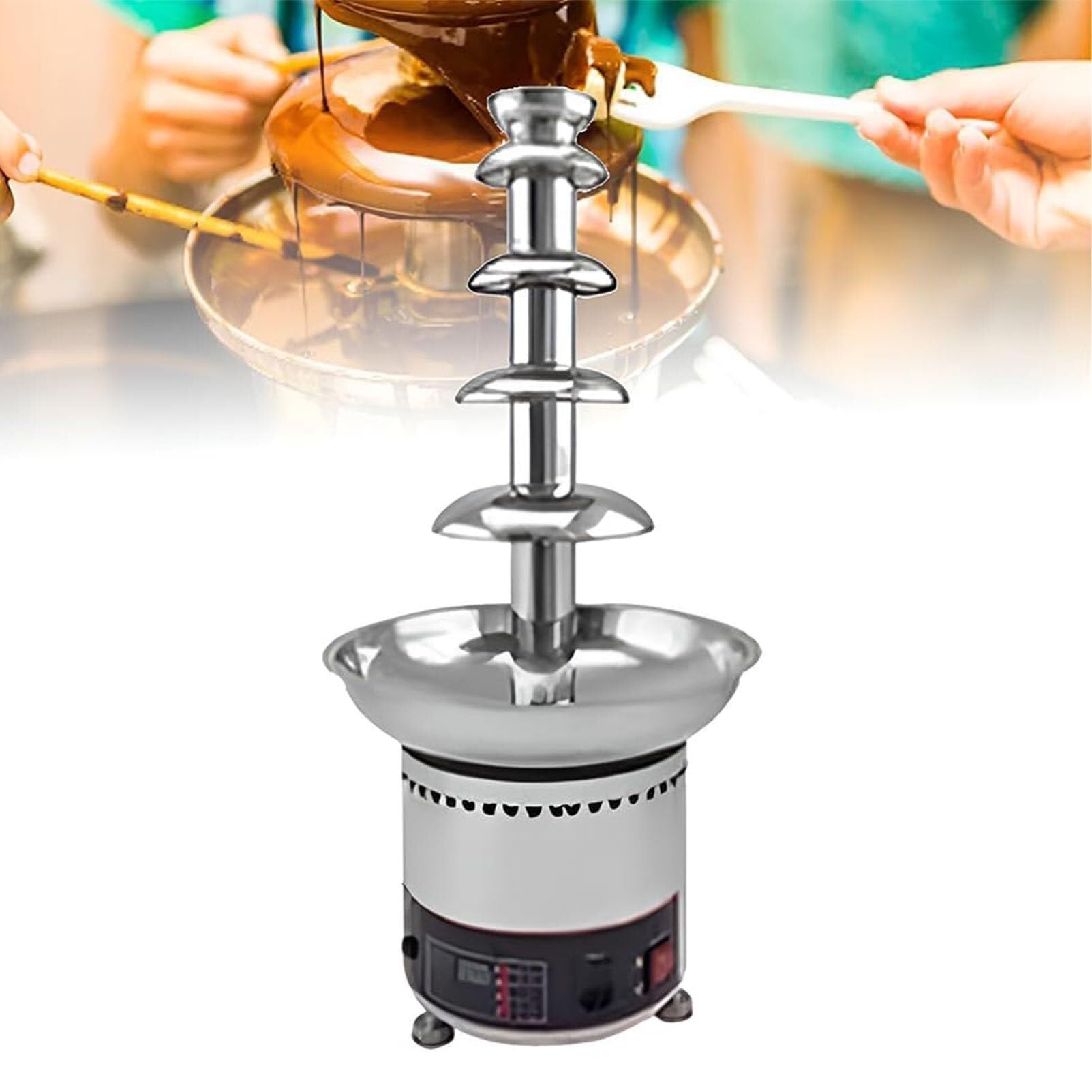 Fontaine à chocolat avec contrôle de la température – Idéale pour le fromage, la sauce barbecue et la fondue aux fruits – Parfaite pour les fêtes et les rassemblements