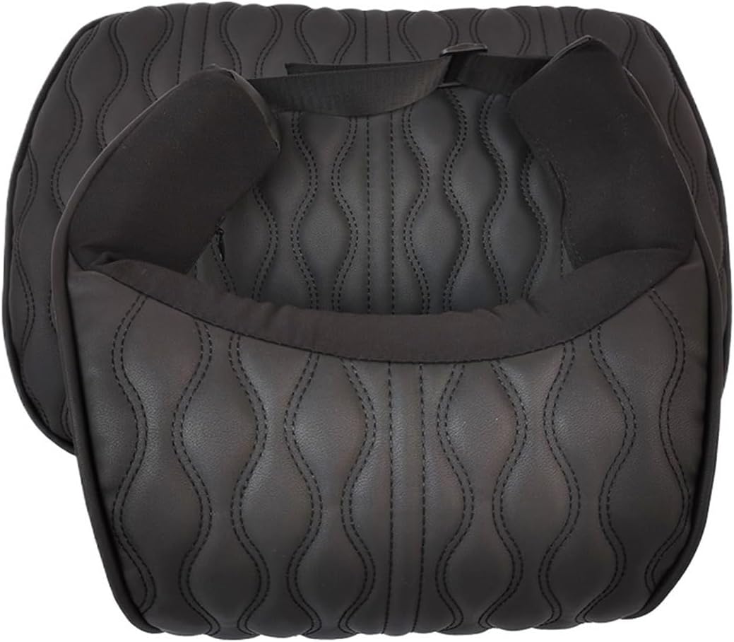 Car Neck Pillow Leather Lumbar Waist Support Fit for Seat Memory Backrest Headrest Cushion Accesorios Interior(Red)