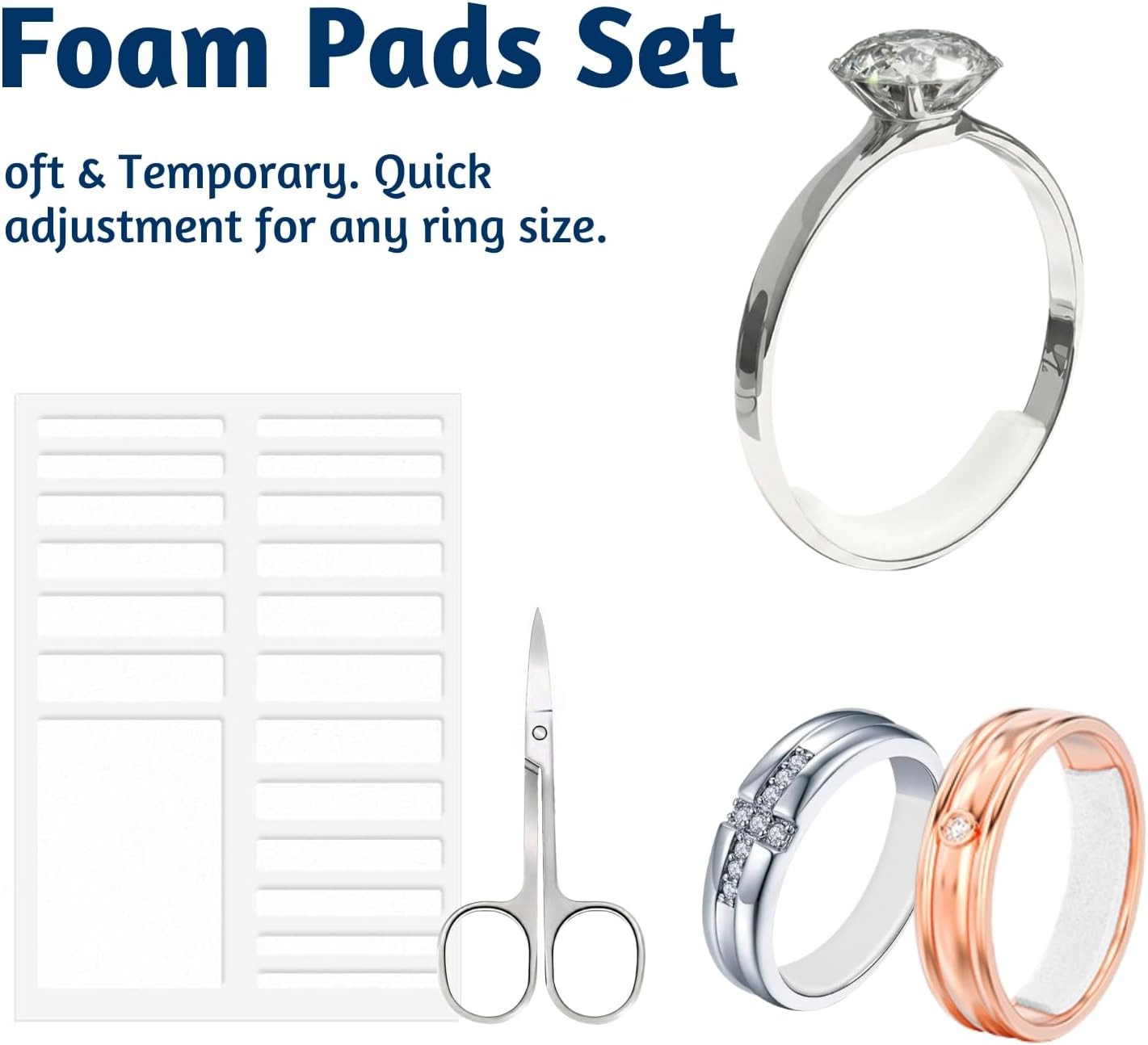 Ring Sizers for Loose Rings, Calyders Ring Adjuster Ring Guards for Women Loose Rings - Invisible Ring Size Adjuster Kit with UV Resin, UV Lamp, Silicone Spirals & Clips, Fits Any Rings