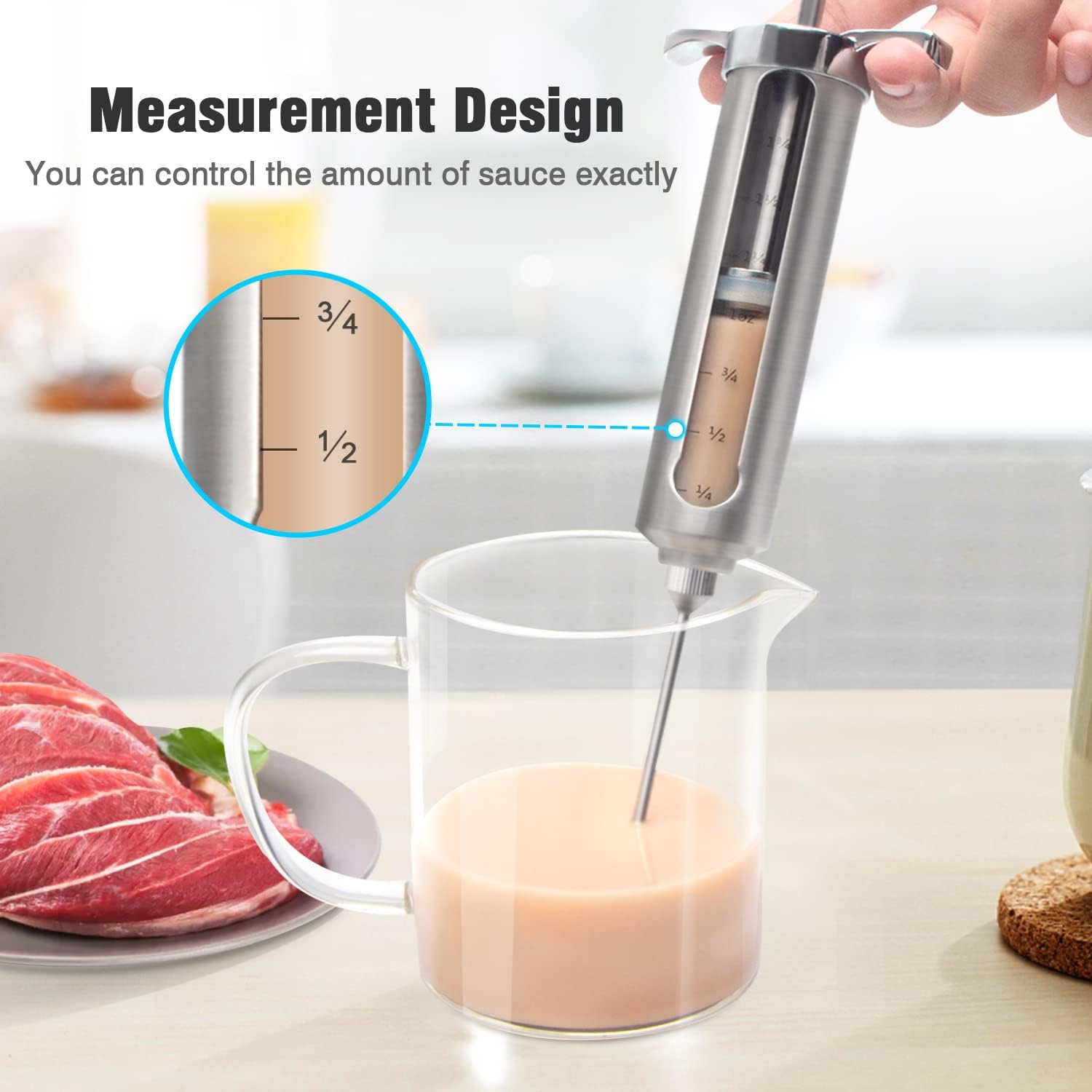 Buy Ofargo Meat Injector Kit for Smoker with 3 Marinade Flavor BBQ