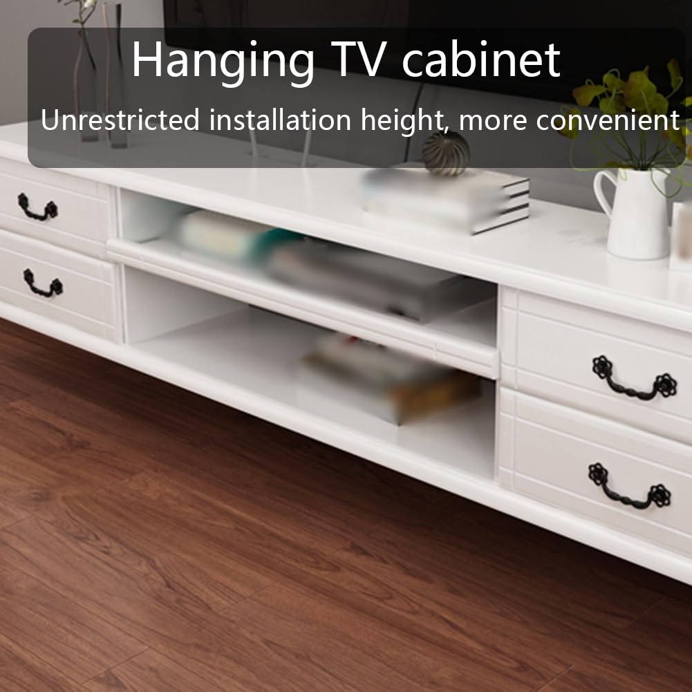 Mobile TV sospeso, in Legno massello, Centro di intrattenimento a Parete, Grande Console multimediale per Soggiorno e Camera da Letto (Naturale 140 cm/55,1 Pollici)