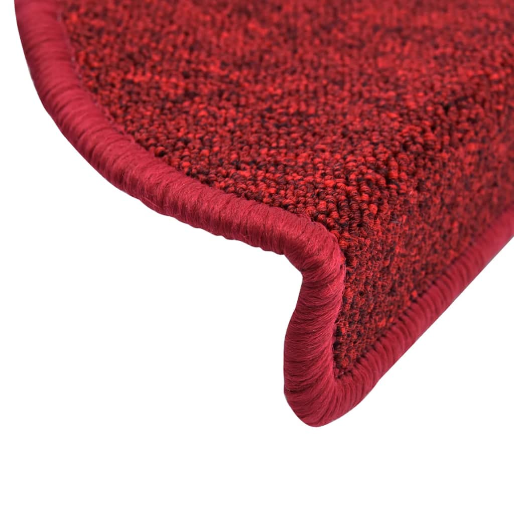 homiuse 15 STK. Treppenmatten Bordeauxrot 65x24x4 cm Treppenstufen Matten Modern Stufenteppich Treppenstufen Antirutsch Treppenstufen Schutz Stufenmatten Innen Komfortabel Langlebig Leicht Reinigen