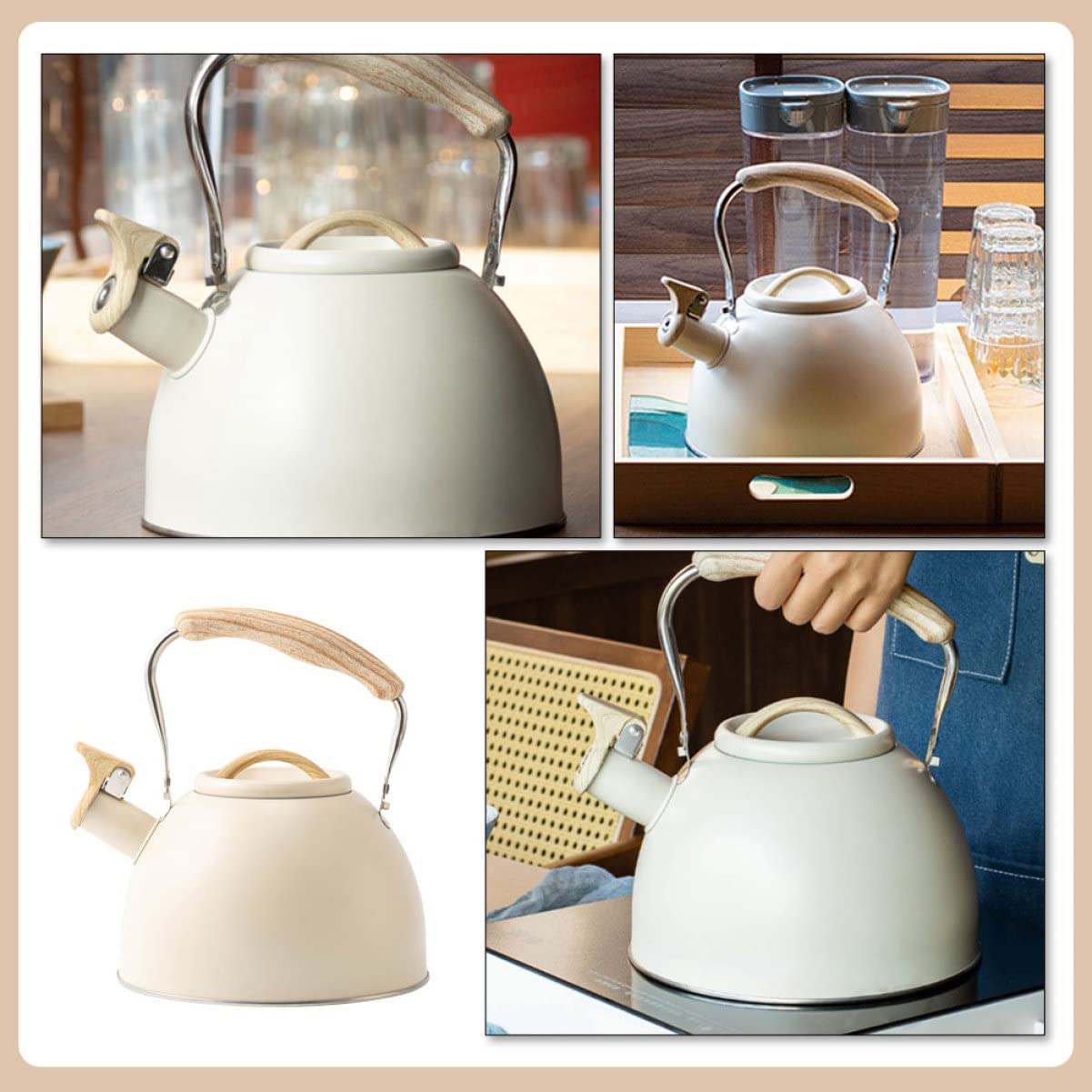 Bollitore con ronzio Bollitore da tè con fischio per fornelli Bollitore da piano cottura Teteras para Hervir Teiera smaltata Bollitore da tè giapponese Bollitore per l'acqua Foglie sfuse in acciaio