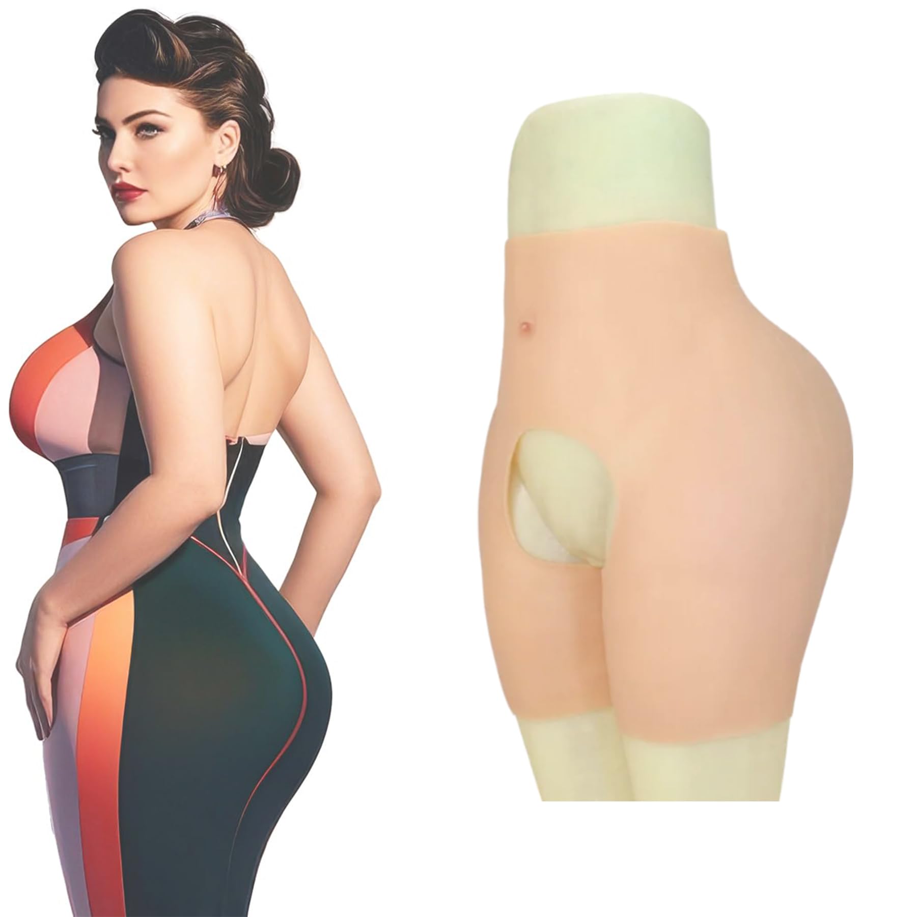 Adima Silikonowe Sztuczne Majtki Pośladkowe Z Otwartym Krokiem Damskie Majtki Liftingujące Pośladki Hip Enhancer Shapewear dla Osób Transpłciowych